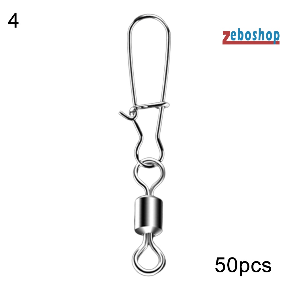 Zeboshop 50 Móc Nối Câu Cá Bằng Thép Không Gỉ
