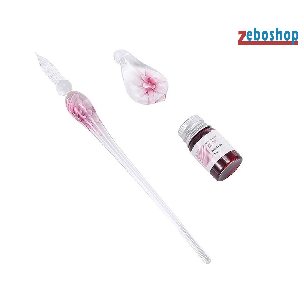 1 Bộ Bút Viết Trong Suốt Họa Tiết Hoa Xinh Xắn