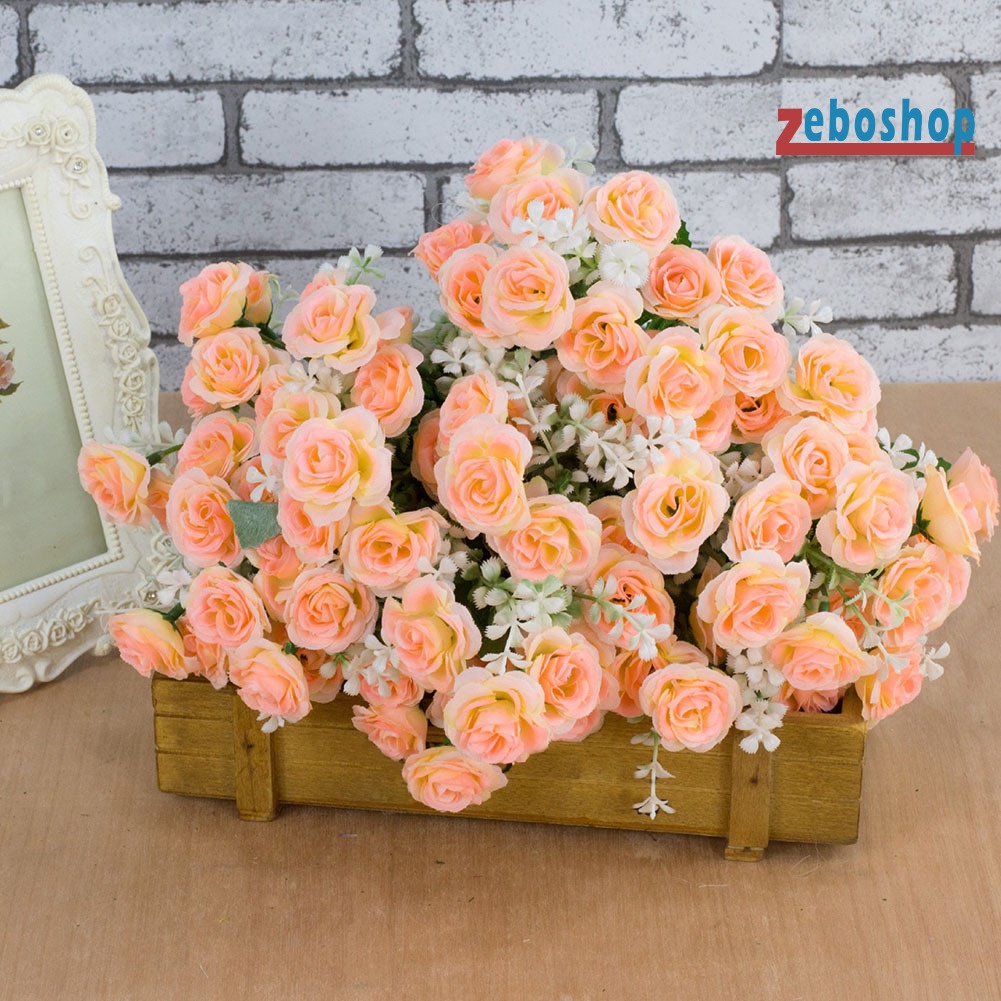 1 Bó Hoa Hồng Giả Màu Sắc Tươi Sáng Dùng Trang Trí