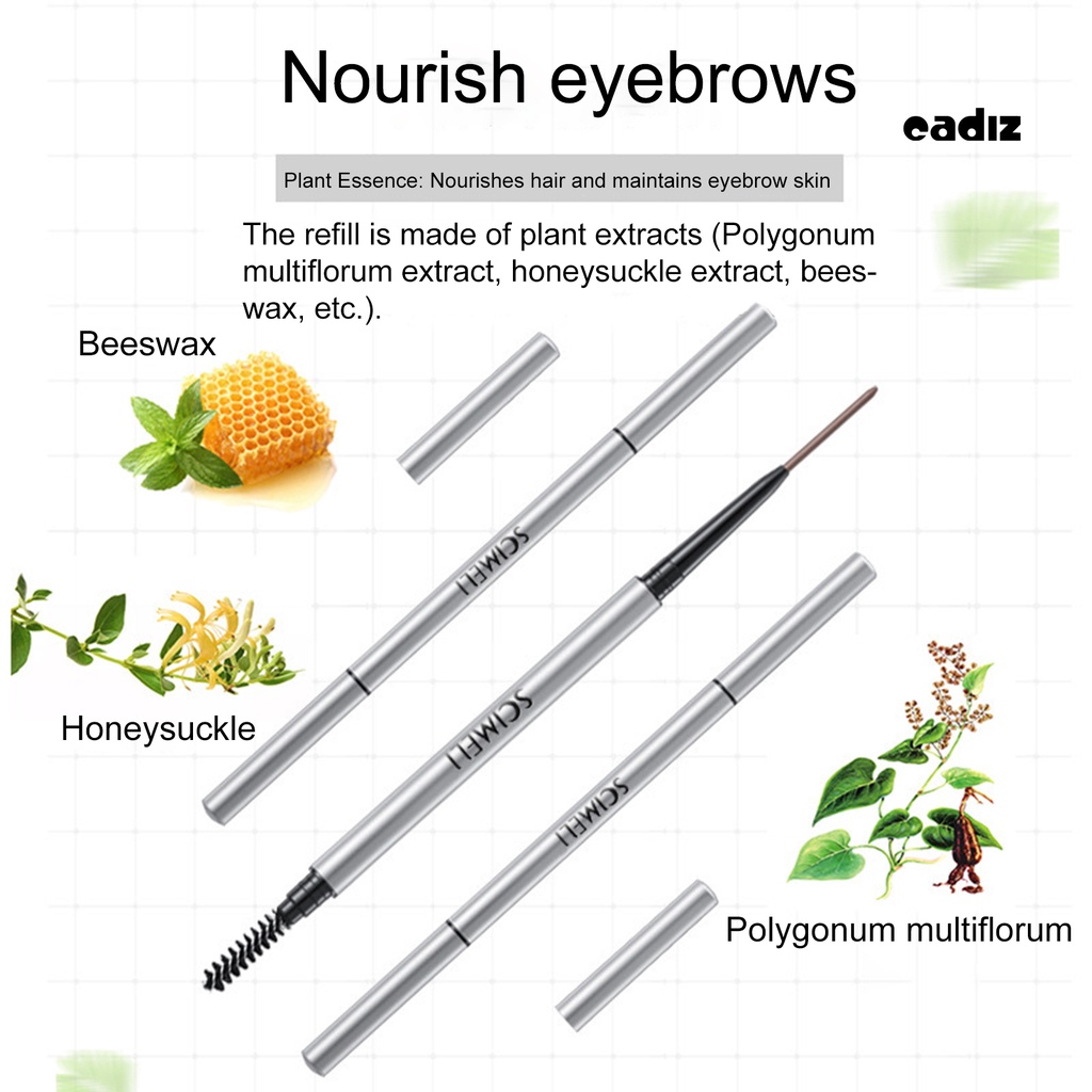 1 Bộ Bút Chì Kẻ Lông Mày 1.5mm Kèm Cọ Thay Thế Đầu Siêu Mỏng Chống Nước Chống Mồ Hôi Lâu Trôi Chuyên Nghiệp Cho Người Mới Bắt Đầu
