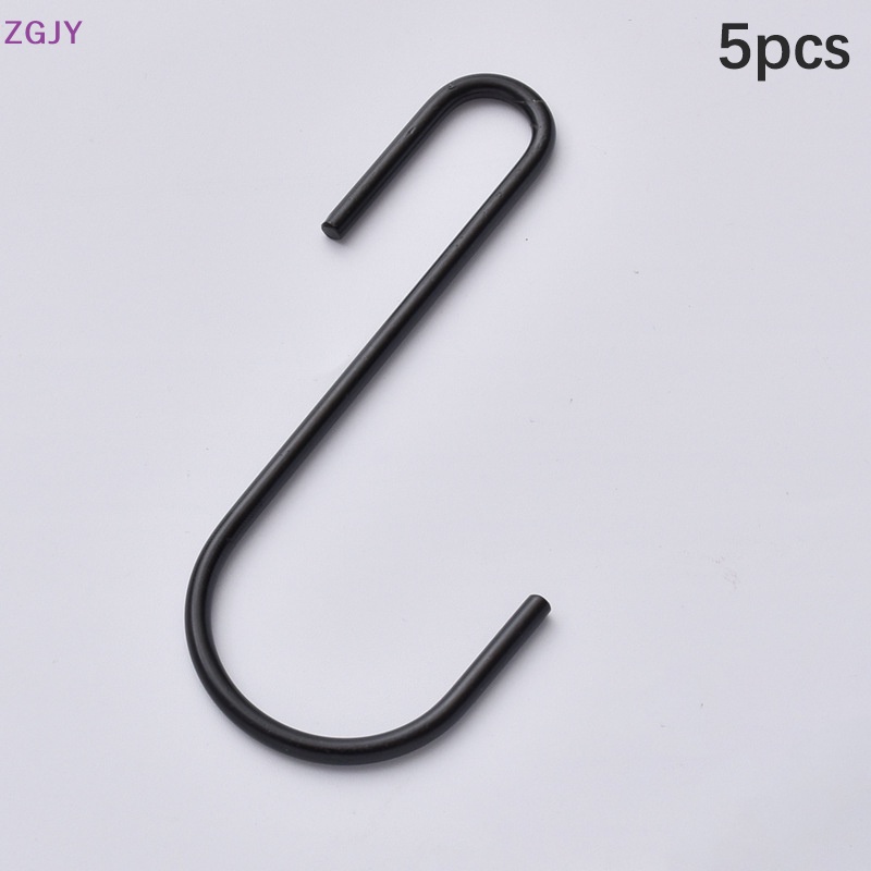 Zgjy Set 5 Móc Treo Hình Chữ S Màu Bạc / Đen Dùng Cho Nhà Bếp / Phòng Tắm / Văn Phòng / Cây Trồng Mới