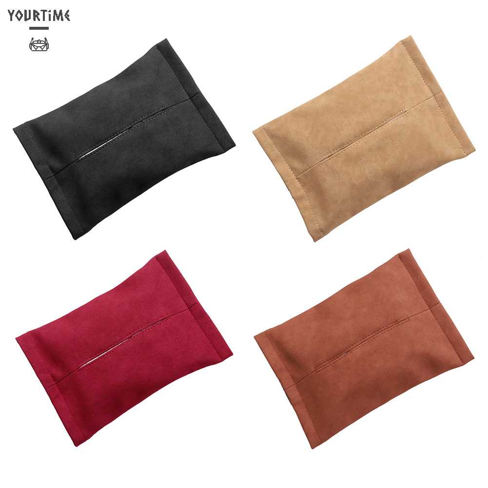 Hộp Đựng Khăn Giấy Bằng Da Lộn Gắn Ghế Sau Xe Hơi Tiện Dụng