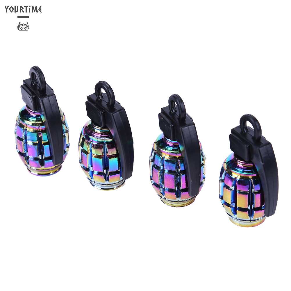 Bộ 4 Nắp Van Lốp Xe Màu Sắc Cầu Vồng