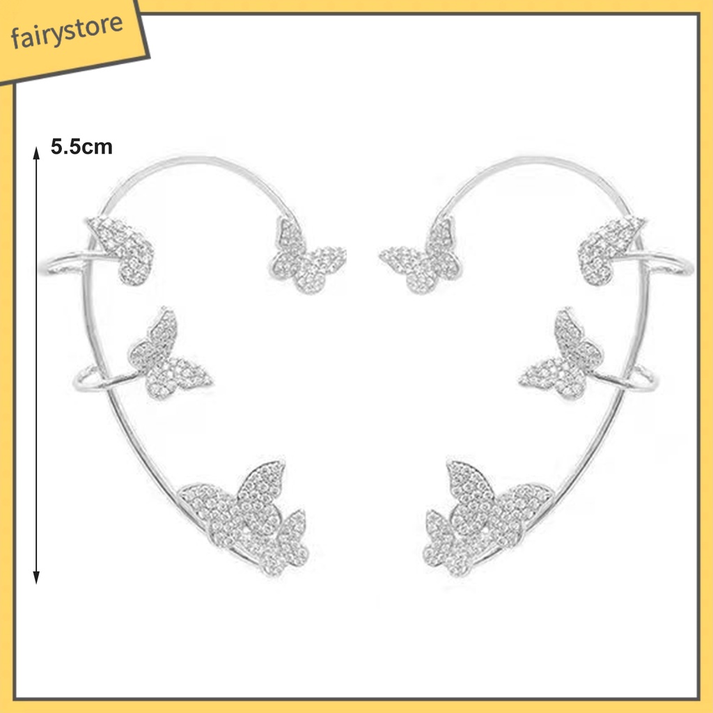 1 Đôi Bông Tai Hình Bướm Đính Đá Thời Trang
