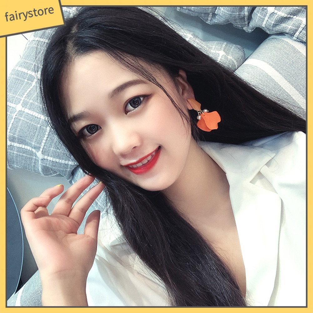 Bông Tai Hình Cánh Hoa Dạng Móc Thời Trang Dành Cho Nữ