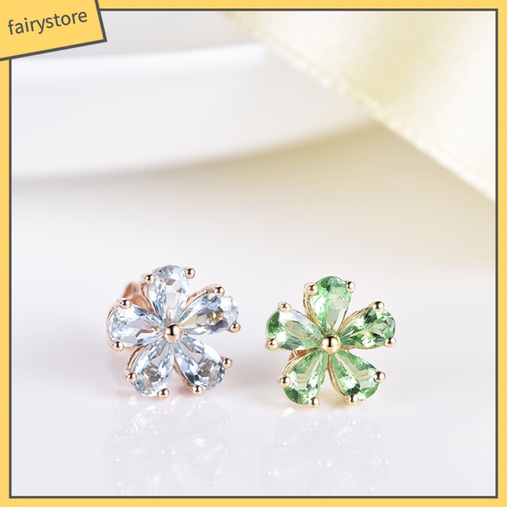 Đôi Khuyên Tai Hình Giọt Nước Đính Đá Zircon Thời Trang Cho Nữ