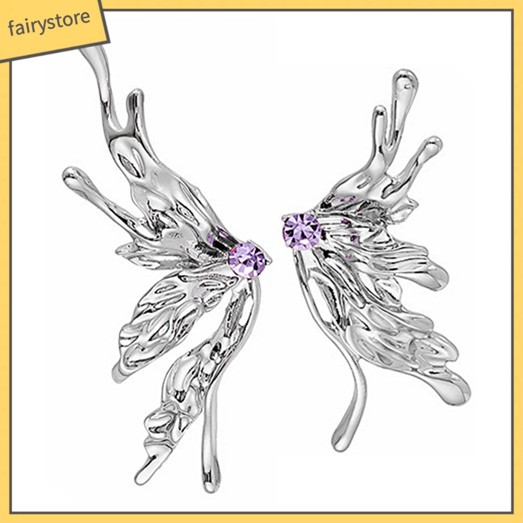 1 Đôi Bông Tai Hình Bướm Dạng Lỏng Phong Cách Punk Dành Cho Nữ