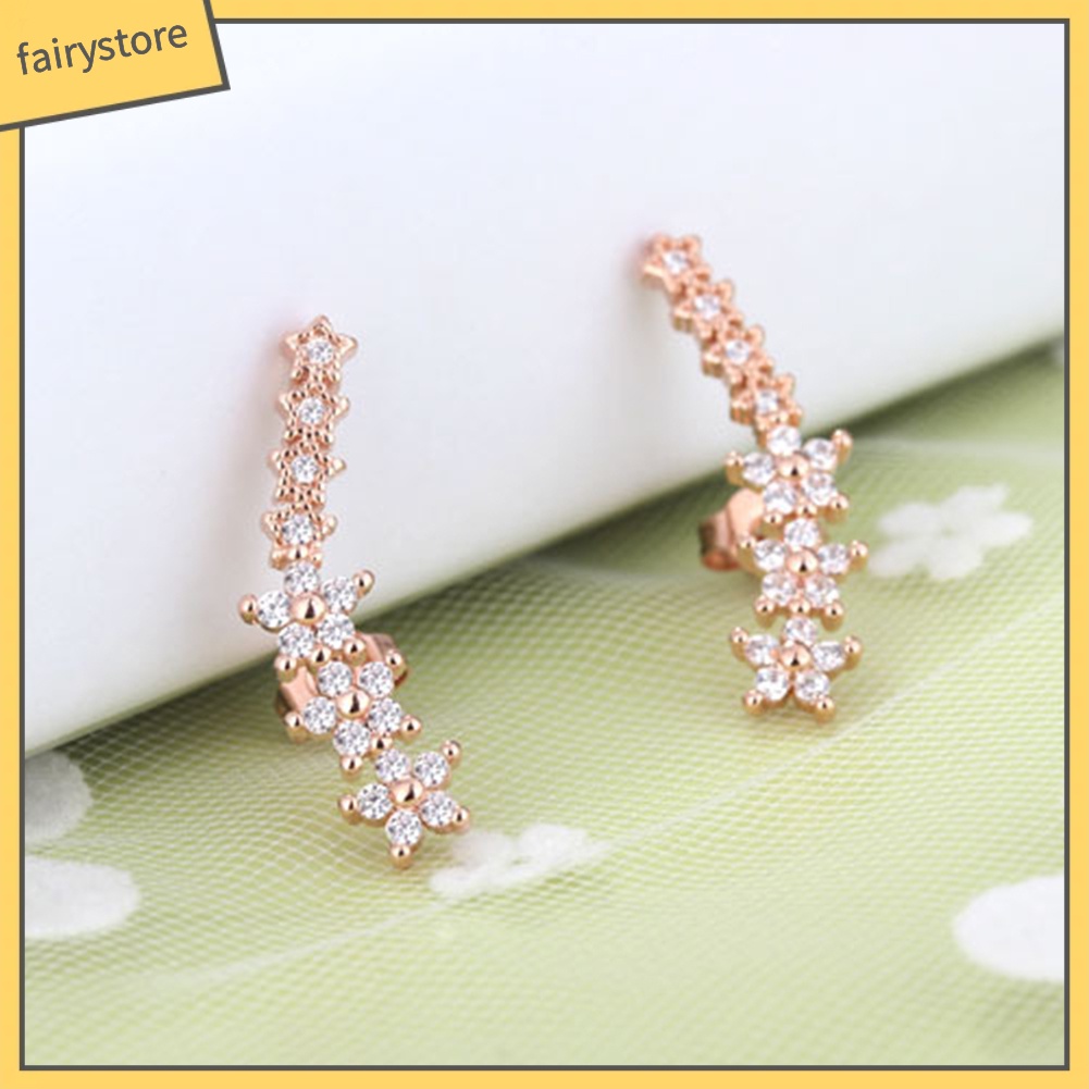 Khuyên Tai Đính Đá Zircon Hình Ngôi Sao Ngọt Ngào Thời Trang Cho Nữ