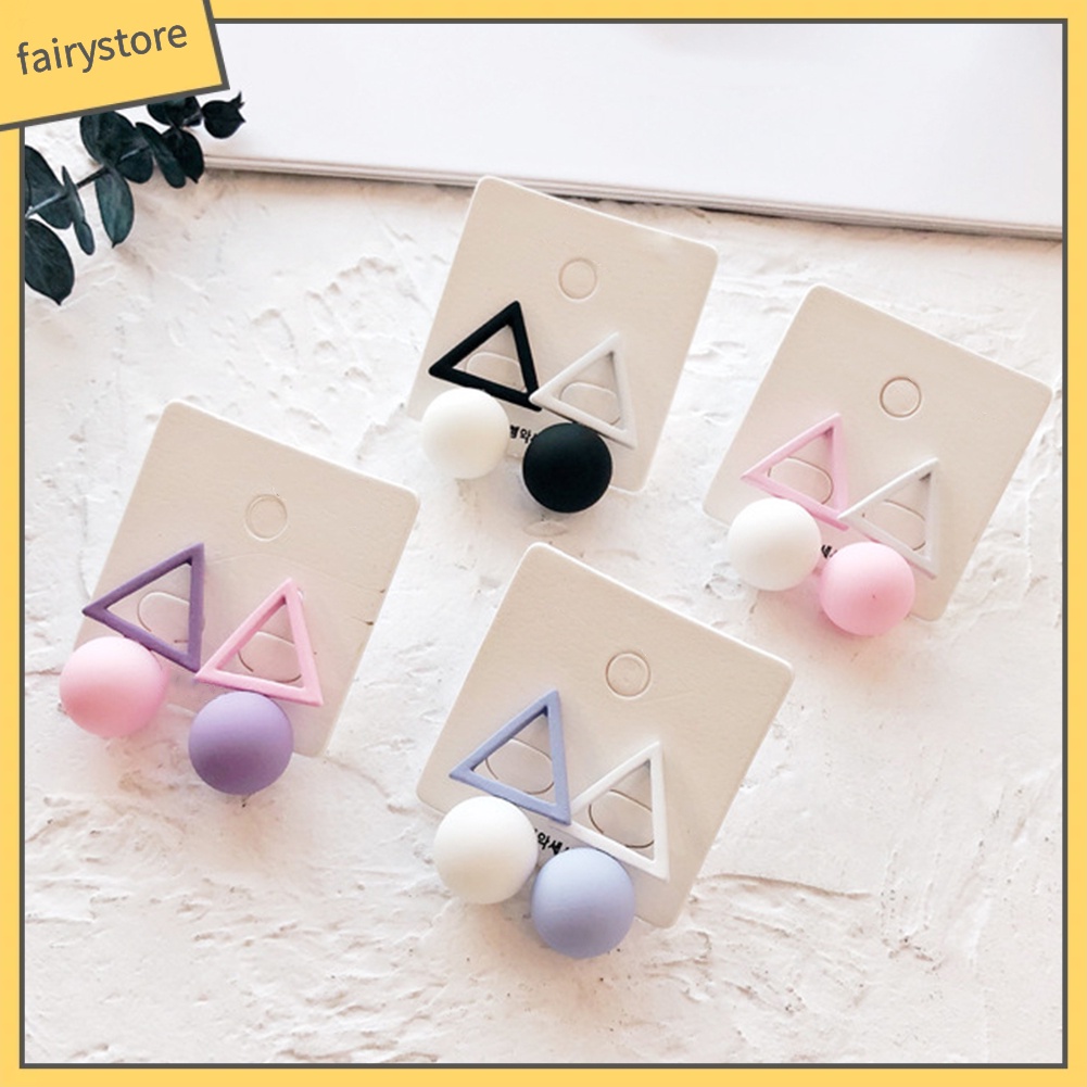 Bông Tai Hình Học Màu Kẹo Ngọt Thời Trang Dành Cho Nữ