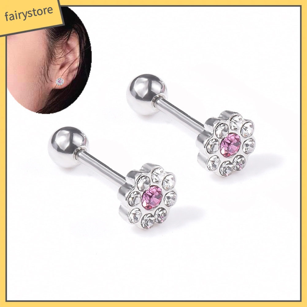 1 Khuyên Tai Hình Hoa Đính Đá Zircon Thời Trang Cho Nữ