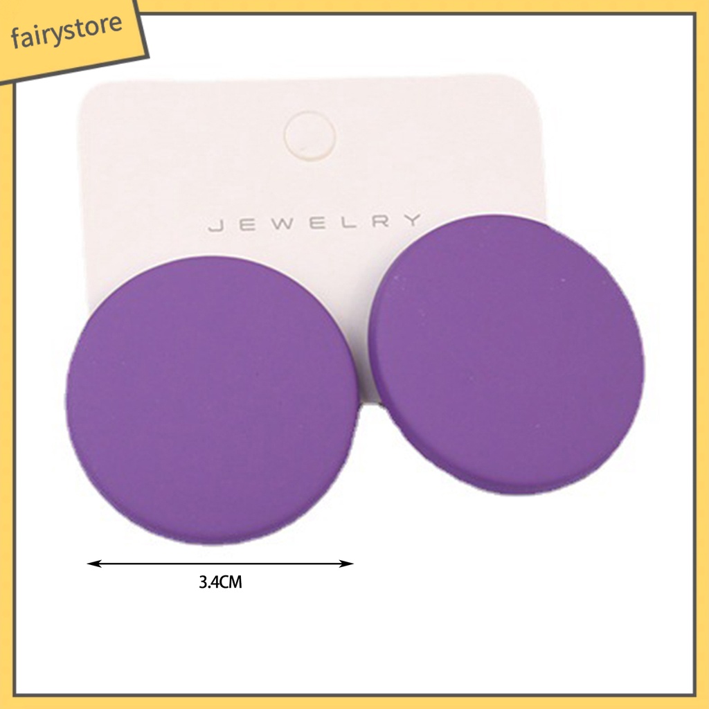 1 Đôi Bông Tai Hình Tròn Lớn Màu Kẹo Ngọt Thời Trang Dành Cho Nữ