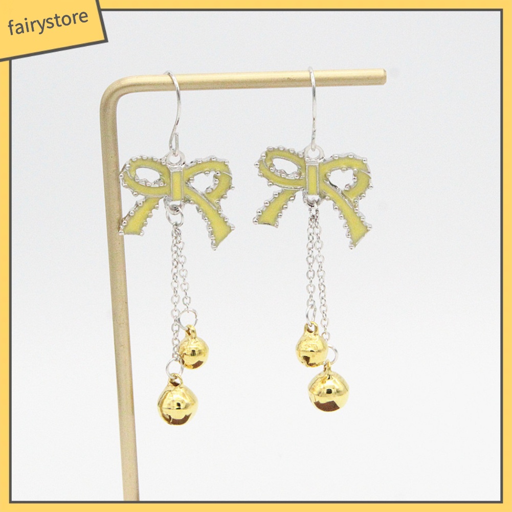 Bông Tai Dáng Dài Hình Nơ / Chuông Thời Trang Cho Nữ