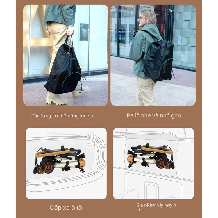 Xe đẩy Em Bé Có Thể Gập Lại Trẻ Tập đi đơn Giản Hai Chiều Mái Che Nắng Bánh Trước Phổ Thông Cho Ngoài Trời HZMTY0551 HZMTY0551