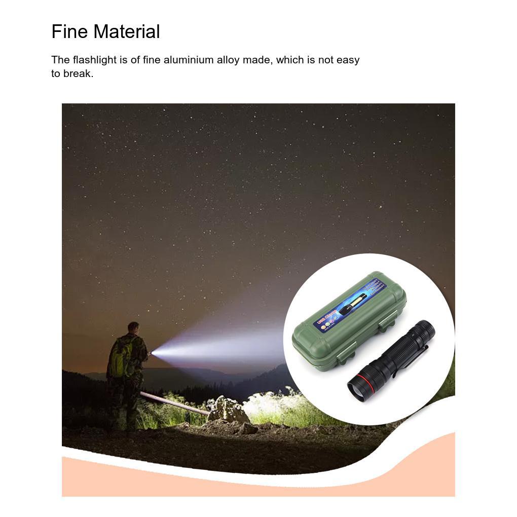 Đèn Pin Mini XPE Zoomable 3 Gear Bằng Hợp Kim Nhôm Có Thể Sạc Lại