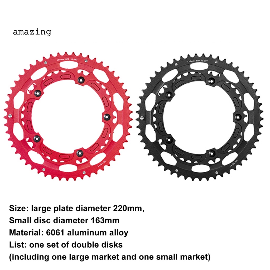 Bộ 2 Bánh Xích Xe Đạp 53T-39T Bằng Hợp Kim Nhôm Siêu Nhẹ Chất Lượng Cao