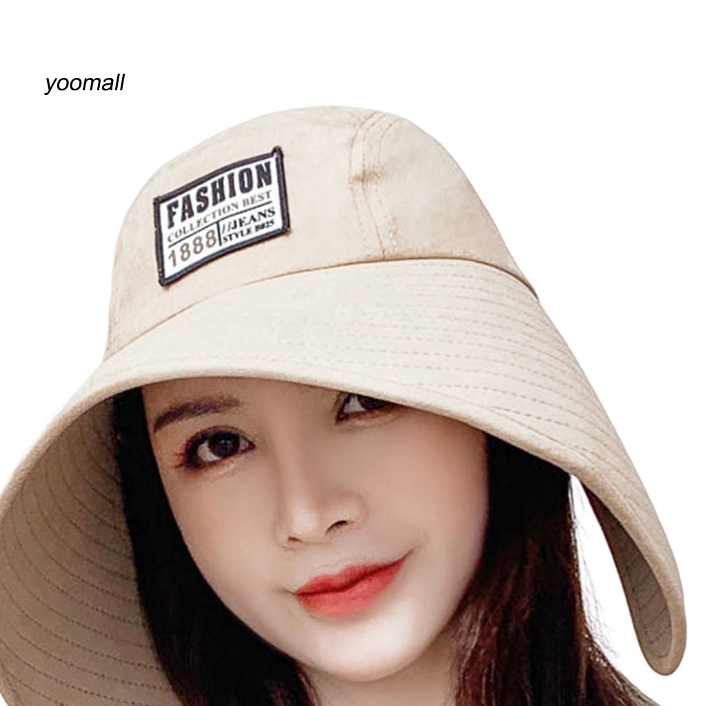Mũ Rộng Vành Chống Nắng Co Giãn Màu Trơn Thời Trang Mùa Hè Cho Nữ