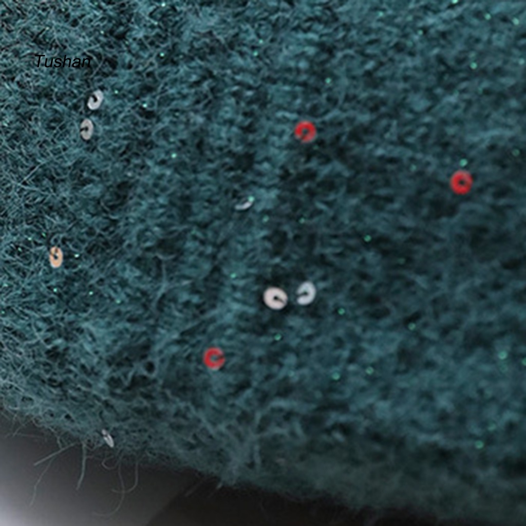Mũ Beret Dệt Kim Đính Sequin Lấp Lánh Thời Trang Thu Đông Cho Nữ