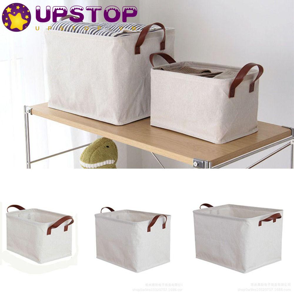 Giỏ Đựng Đồ Giặt Ủi Bằng Vải Cotton Lanh Có Tay Cầm Tiện Dụng