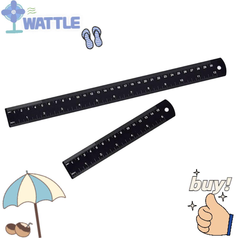Bộ 2 Thước Kẻ Thẳng 12 Inch Và 6 Inch Màu Đen Chuyên Dụng Cho Văn Phòng