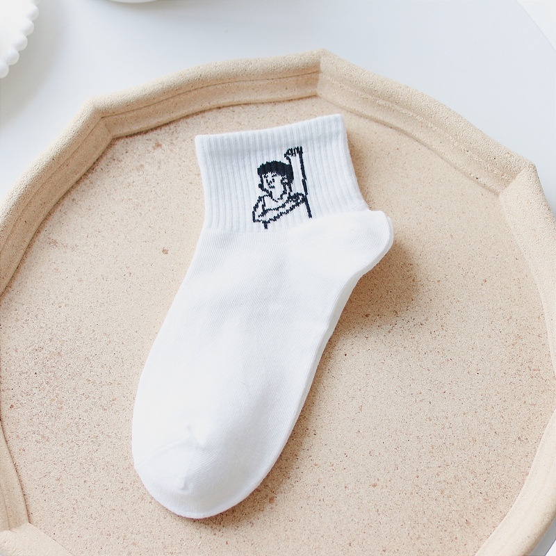 Tất Cổ Thuyền Hoạ Tiết Trắng Đen Cho Phái Nữ