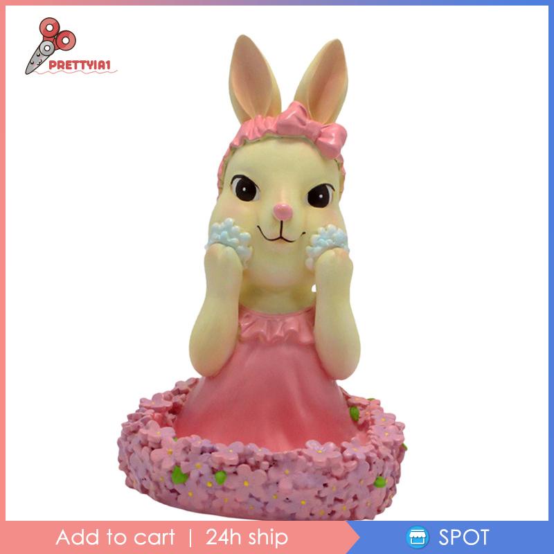 [Prettyia1] Khay Đựng Trang Sức Hình Thỏ Bằng Nhựa Resin Hiện Đại Cho Phòng Khách / Văn Phòng