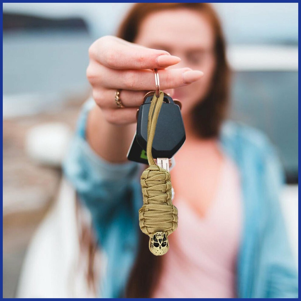 Móc Khóa Hình Đầu Lâu Bằng Kim Loại Phong Cách Retro