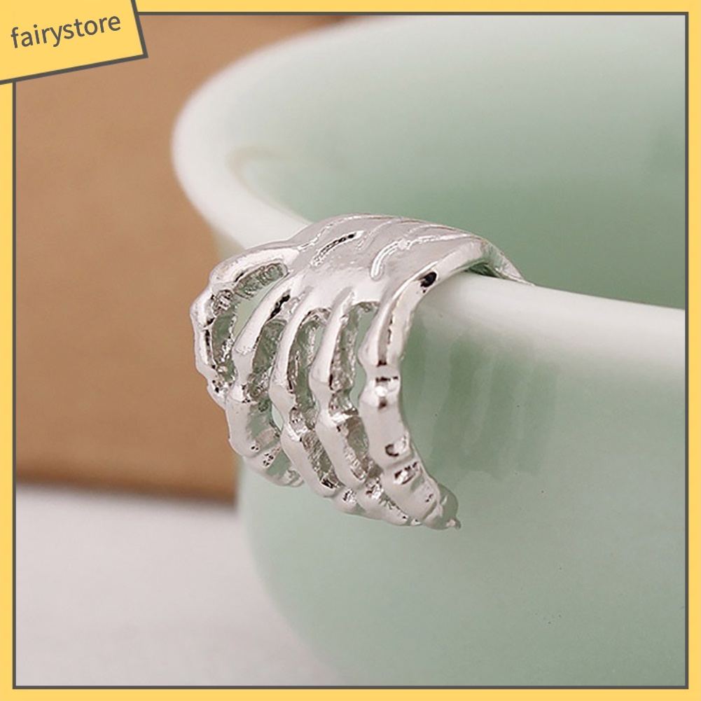 [FRO] 1 Khuyên Tai Kẹp Hình Bộ Xương Bàn Tay Thời Trang Punk