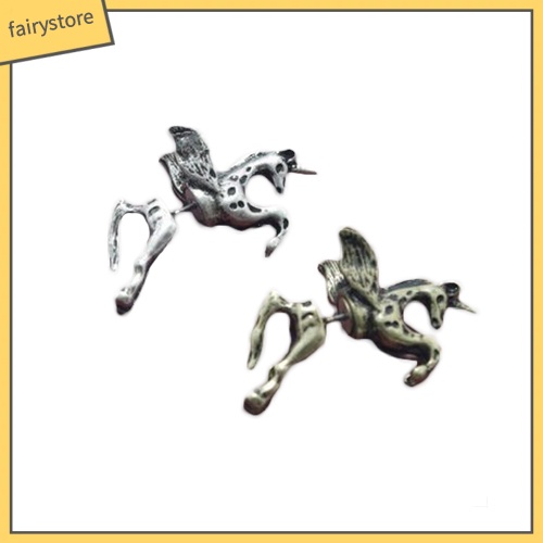 Khuyên Tai Hình Ngựa Bay Phong Cách Punk Vintage Sáng Tạo