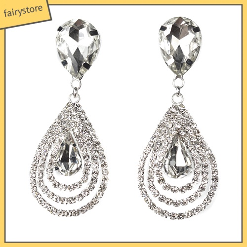 Bông Tai Hình Giọt Nước Đính Đá Thanh Lịch Dành Cho Nữ