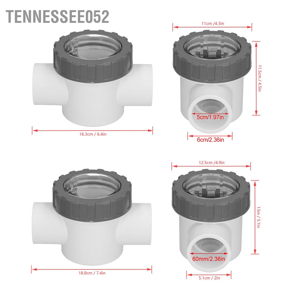 Tennessee052 Van kiểm tra PVC Bể bơi Phụ kiện thay thế van một chiều trong suốt