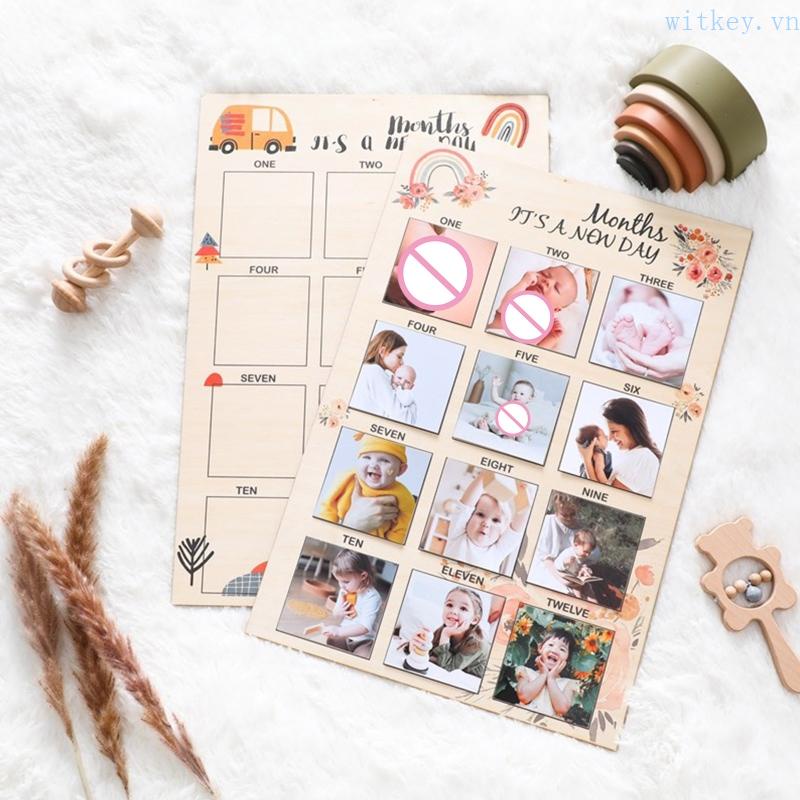 Thẻ Đánh Dấu Cột Mốc Phát Triển Theo Tháng Dùng Làm Thẻ Ảnh Cho Bé Sơ Sinh