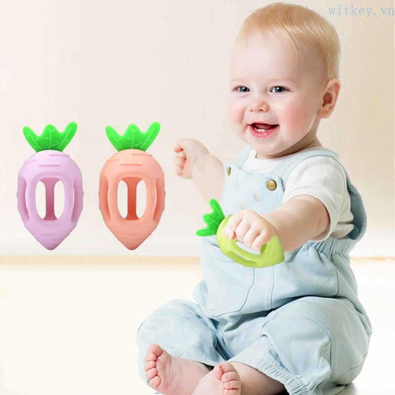 Đồ Chơi Nhai Hình Củ Cà Rốt Bằng Silicone Cho Bé