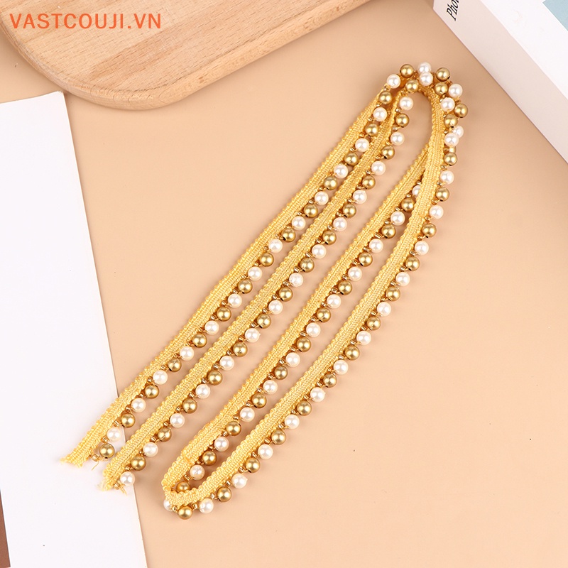 Dải Dây Ren Đính Ngọc Trai 1Yard Dùng Trang Trí Váy
