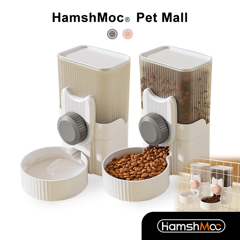 HamshMoc Bát Đựng Thức Ăn Nước Uống Tự Động Sức Chứa Lớn Dễ Vệ Sinh Cho Thú Cưng