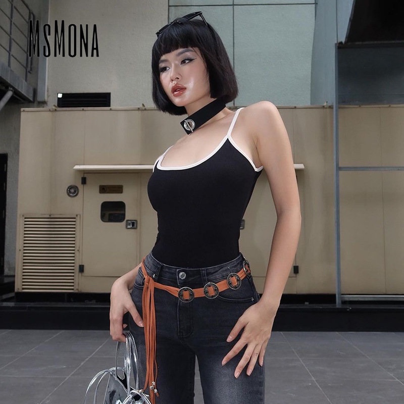 Bộ Áo Liền Quần Hở Vai Không Tay Màu Trơn Thời Trang 2023 Dành Cho Nữ