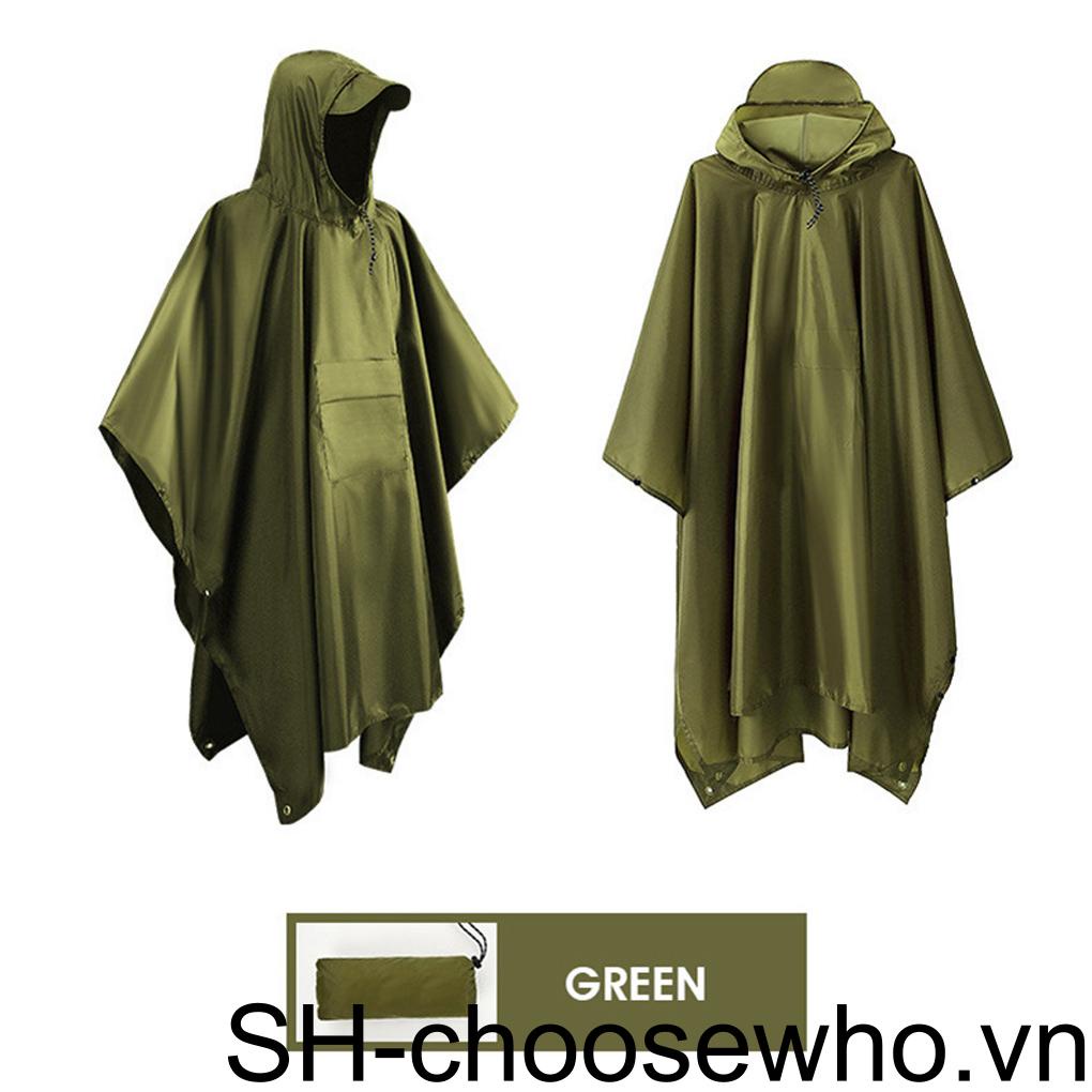 Áo Mưa Poncho 3 Trong 1 Có Túi Tiện Dụng Cho Nam Và Nữ