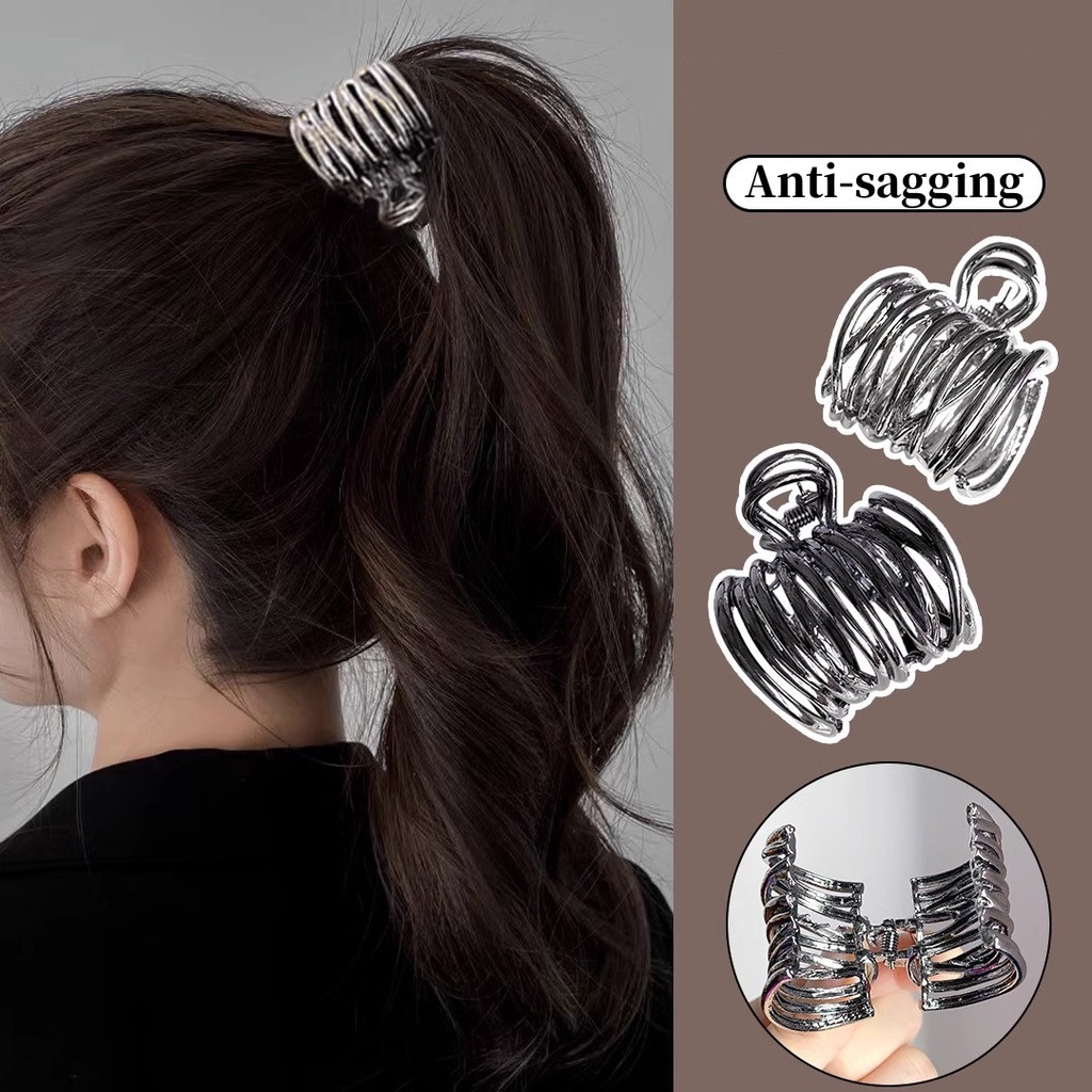 Kẹp Tóc Càng Cua Cố Định Tóc Đuôi Ngựa Bằng Kim Loại Đơn Giản Cá Tính Phong Cách Hàn Quốc / Punk Cho Nữ