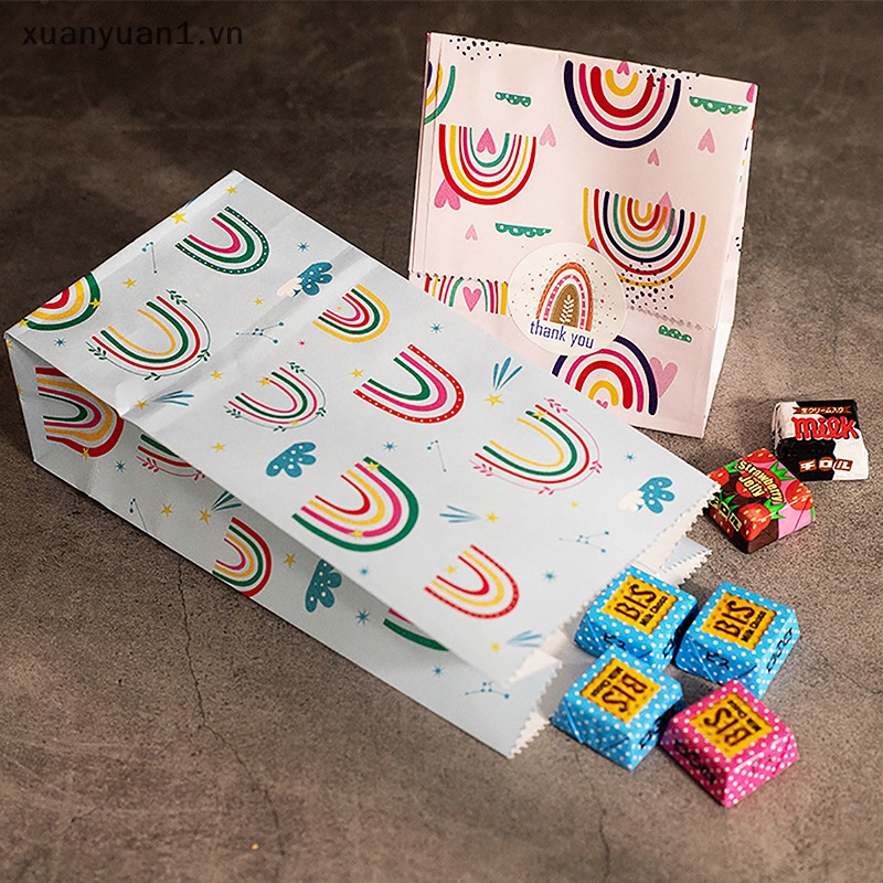 Set 10 Túi Giấy Đựng Quà Màu Xanh Dương Xinh Xắn