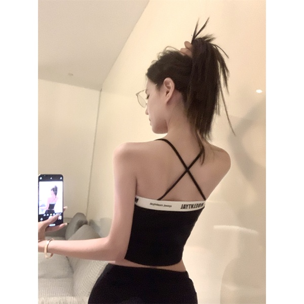 Nzn Áo crop top Nữ Màu Đen Dáng Ôm Phong Cách Hàn Quốc