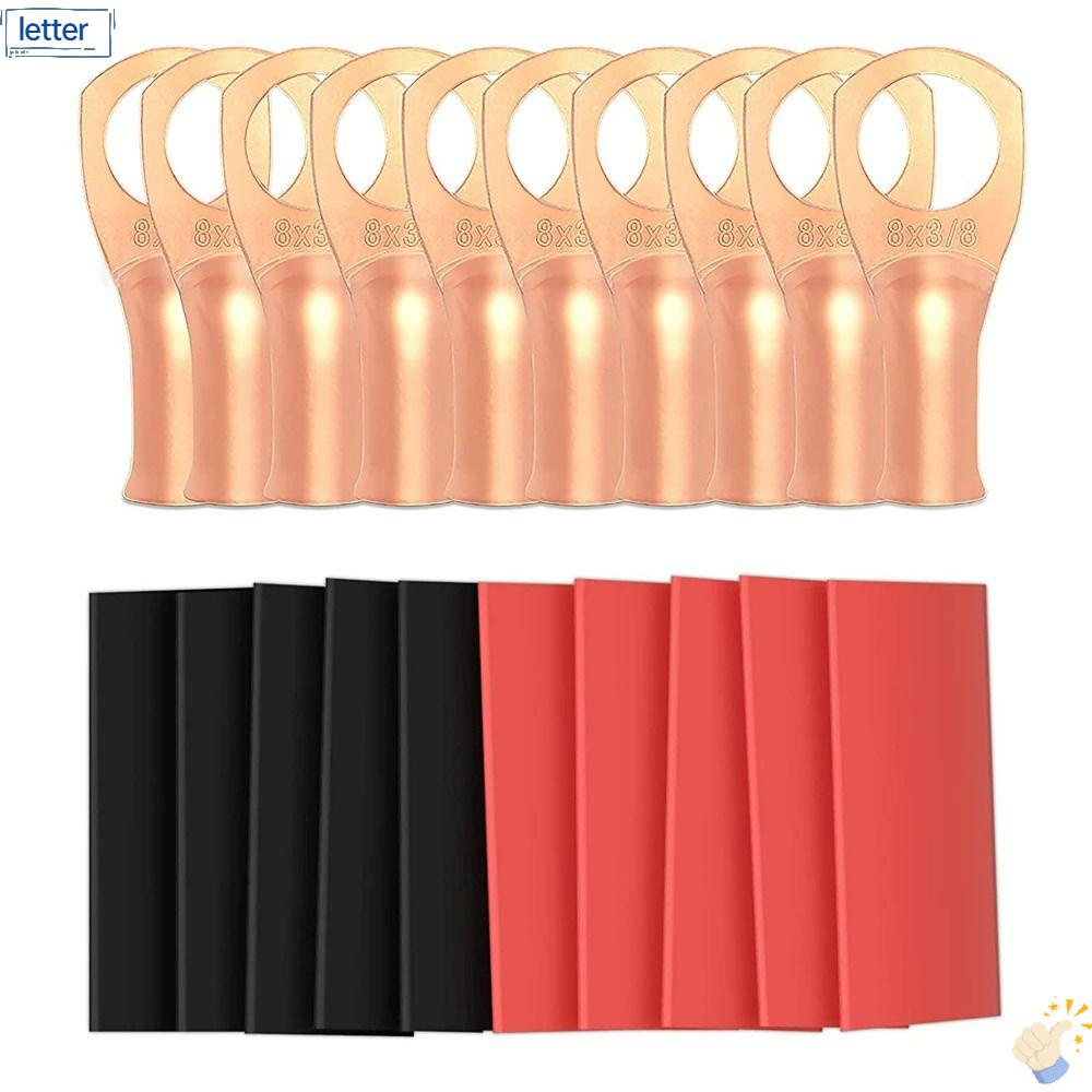 LET Set 10 Đầu Nối Dây Điện Bằng Đồng Chịu Nhiệt Kèm Vòng Đệm Co Nhiệt