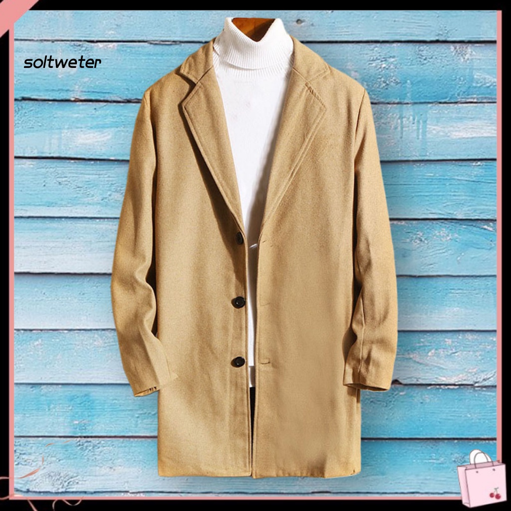 Áo Khoác Gió Cổ Bẻ Dáng Ôm Phong Cách Hàn Quốc Thời Trang Thu Đông Cho Nam