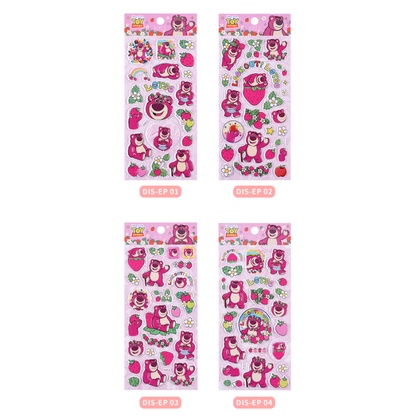 Hình dán sticker nổi 3D Gấu Dâu Lotso, Gấu Dâu Miniso cho bé