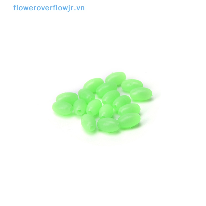 100 Hạt Xỏ Lỗ Hình Oval Mềm Phát Sáng Kích Thước 5mm / 8mm / 10mm Dùng Trong Câu Cá