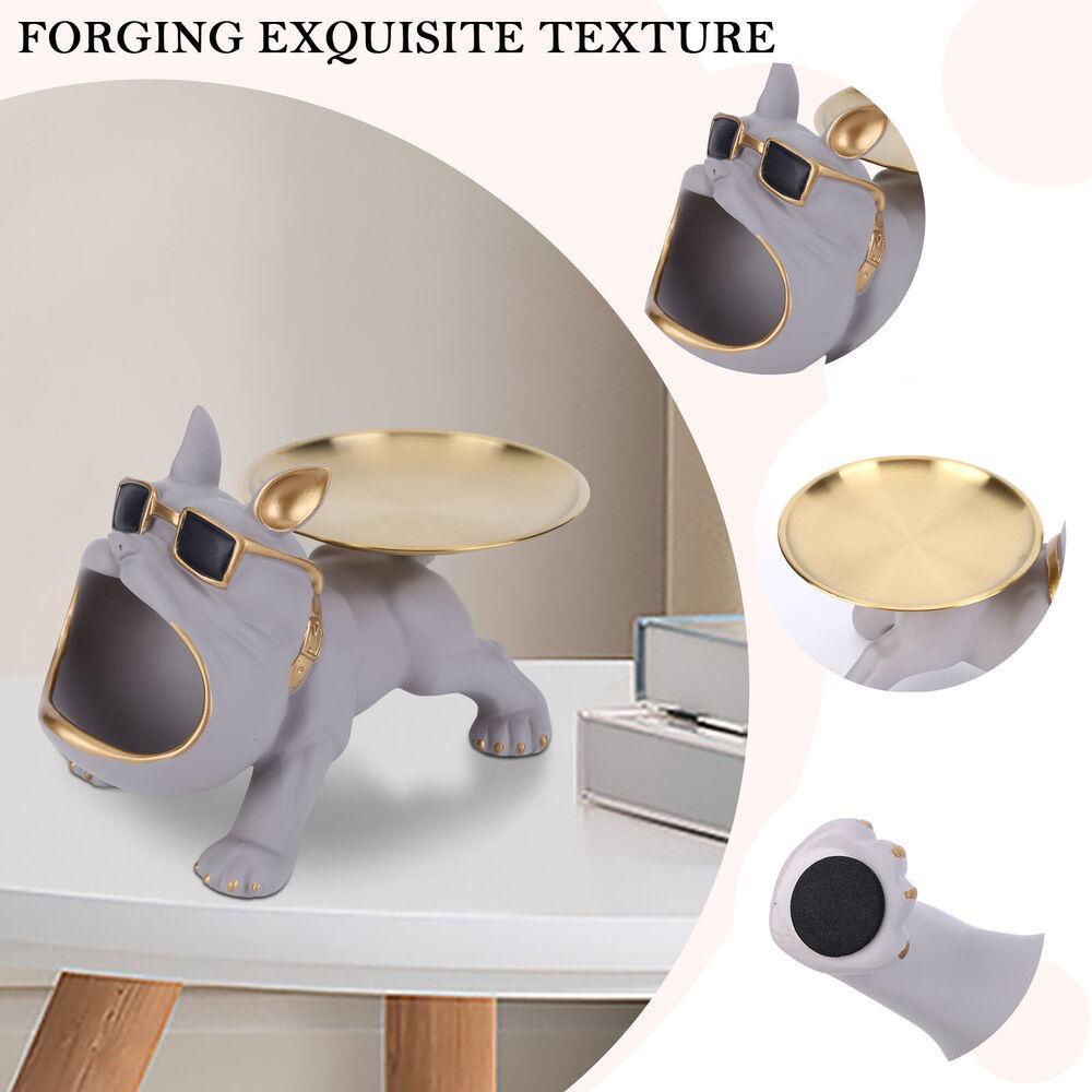 Khay Đựng Dao Nĩa Bằng Resin Hình Chú Chó Bull Thời Trang Đa Năng Trang Trí Nhà Cửa