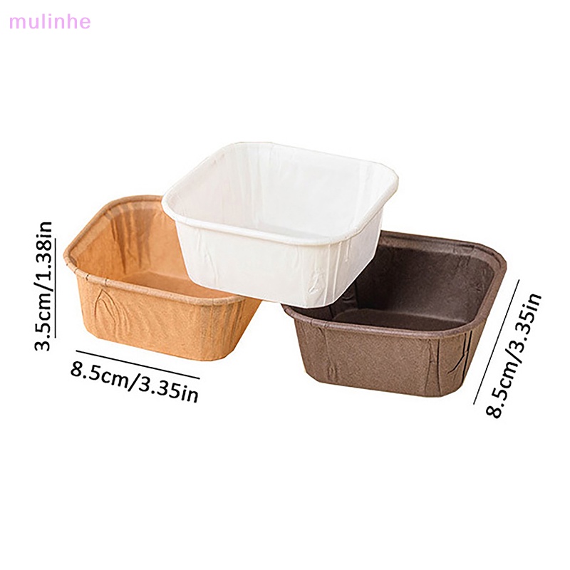 Set 50 Khuôn Giấy Làm Bánh Cupcake Hình Vuông Tiện Dụng