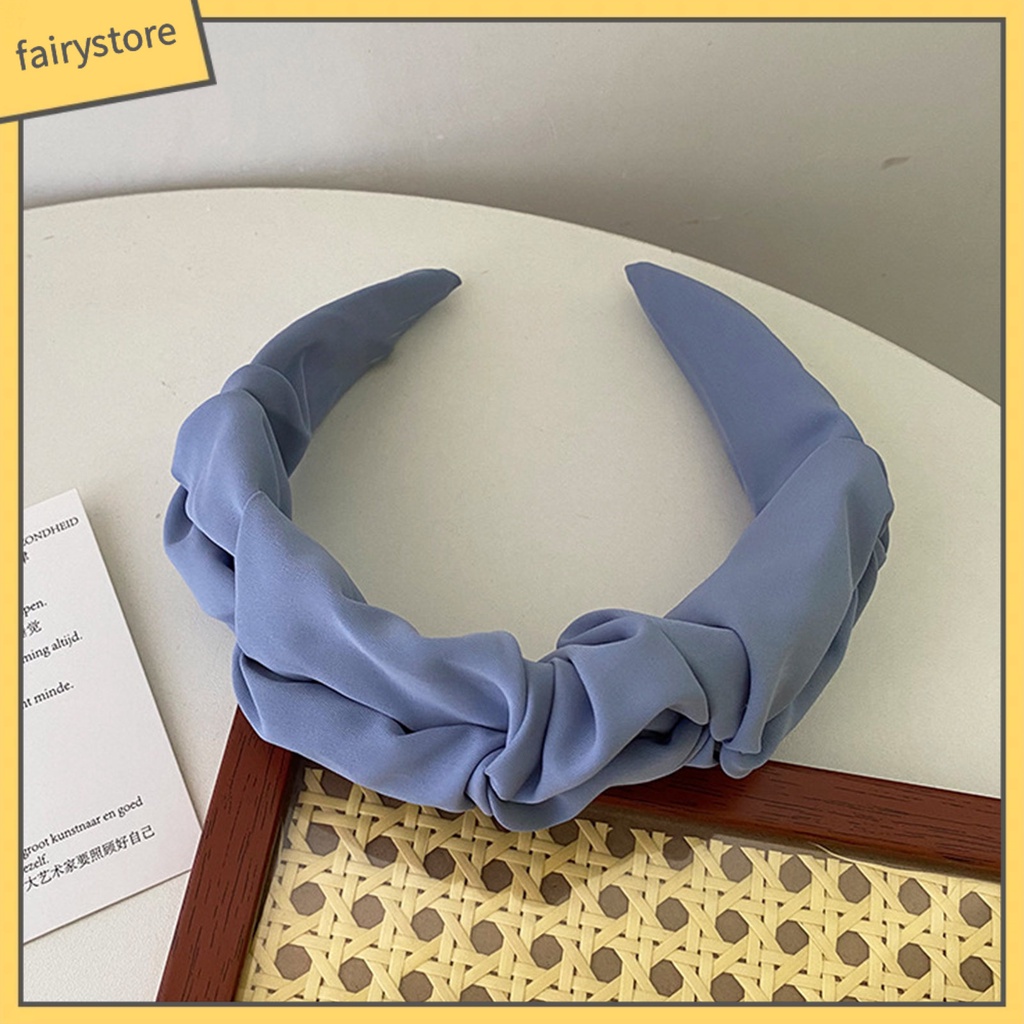 Băng Đô Cài Tóc Bản Rộng Màu Trơn Dành Cho Nữ