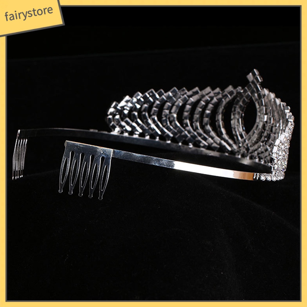 Cài Tóc Hình Vương Miện Đính Đá Lấp Lánh Phong Cách Hàn Quốc Cho Bé Gái
