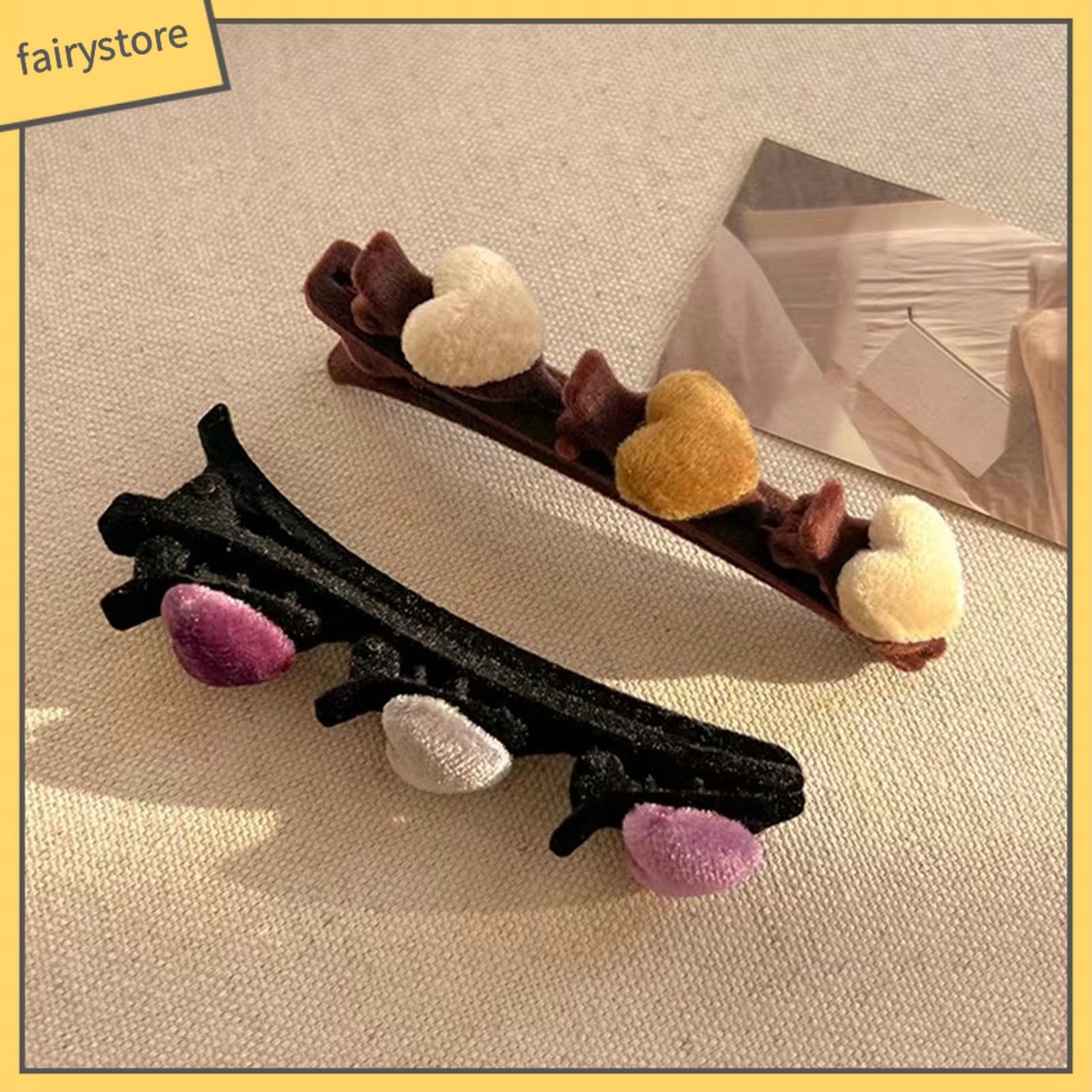 Kẹp Tóc Hai Lớp Trang Trí Trái Tim Đơn Giản Thanh Lịch Cho Nữ