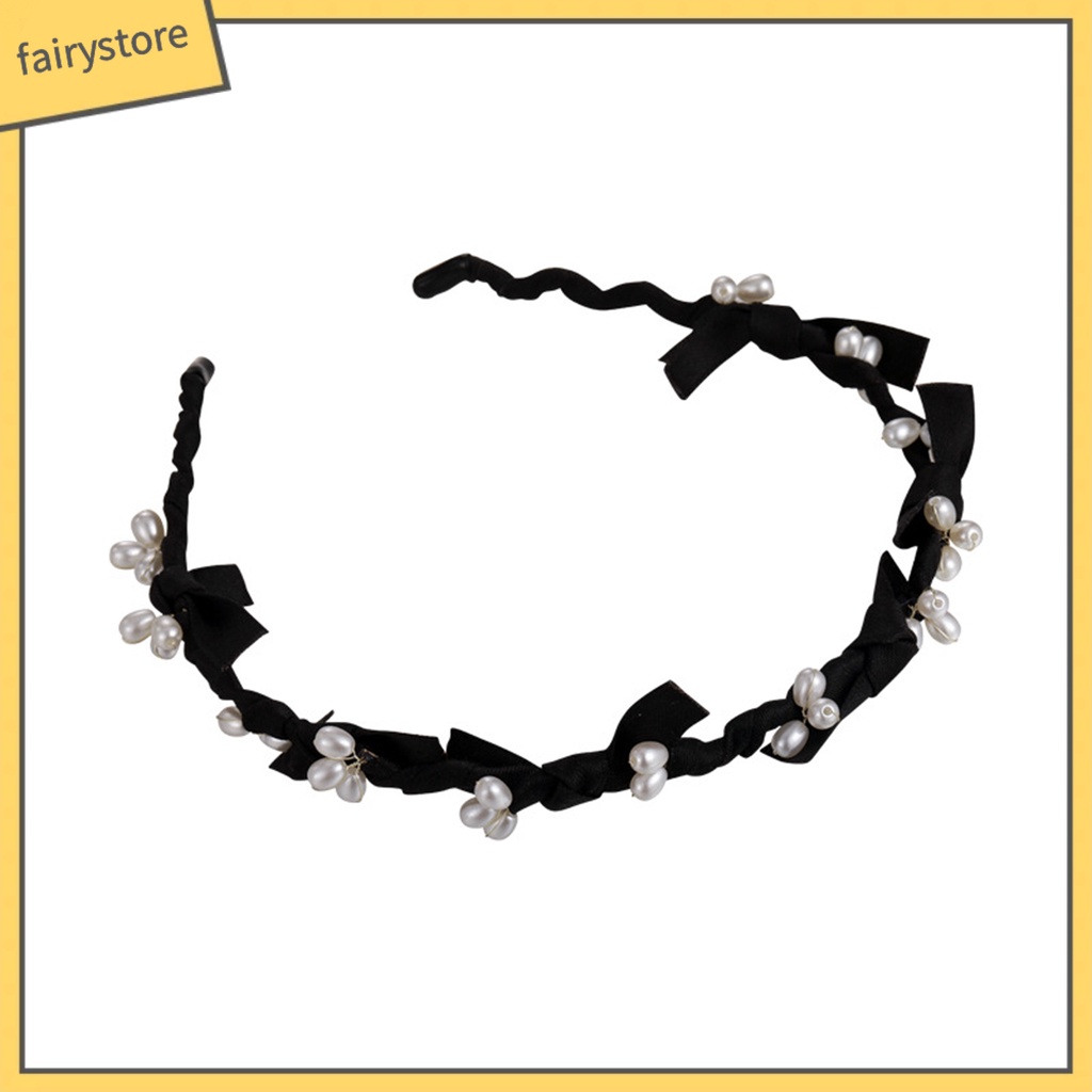 Băng Đô Cài Tóc Đính Ngọc Trai Nhân Tạo Chống Trượt Cho Nữ