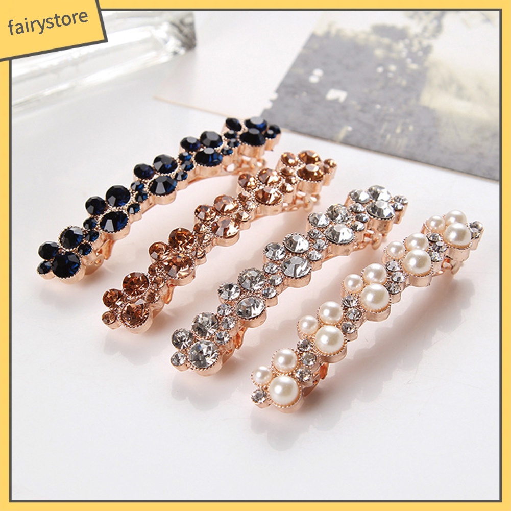 Kẹp Tóc Đính Đá Và Ngọc Trai Nhân Tạo Thời Trang